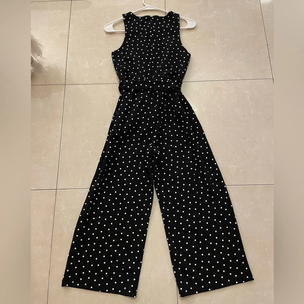 Black Polka Dot Jumpsuit Sz XSP (Ann Taylor) - Picture 4 of 4
